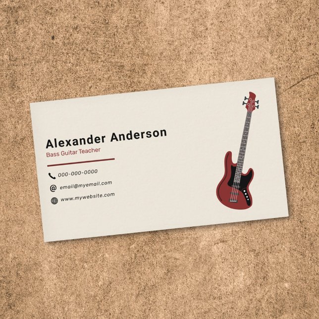 Carte De Visite Professeur de basse (Bass Teacher Business Card)