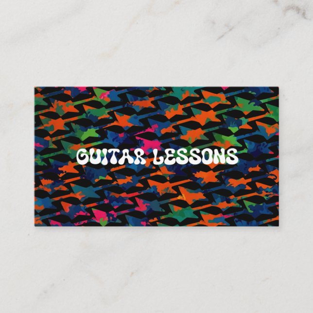 Carte De Visite Professeur de cours de guitare Guitariste Professe (Devant)
