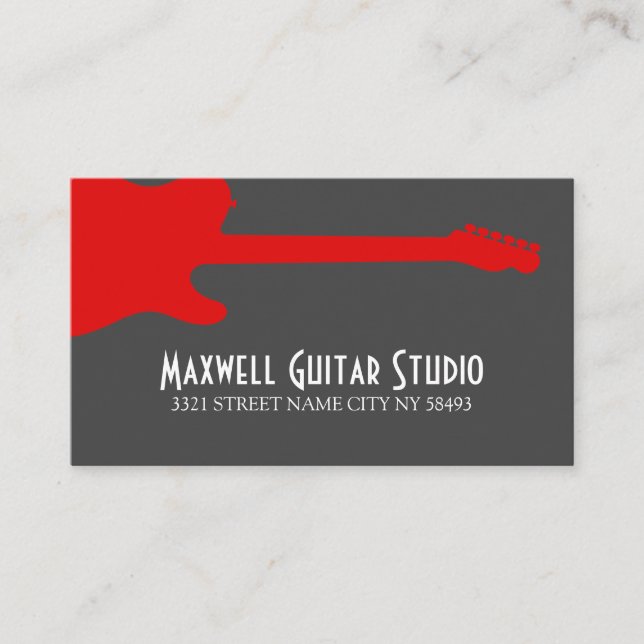 Carte De Visite Professeur de Cours de Guitare Studio de Musique E (Devant)