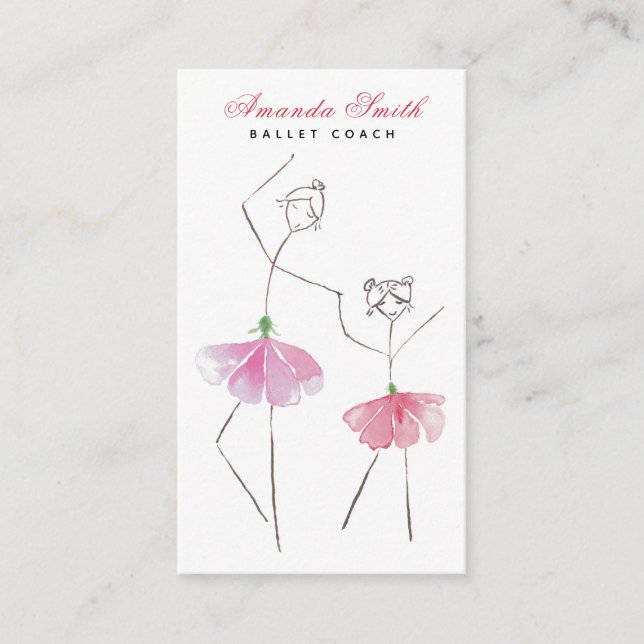 Carte De Visite Professeur de danse de ballet Ballerine (Devant)