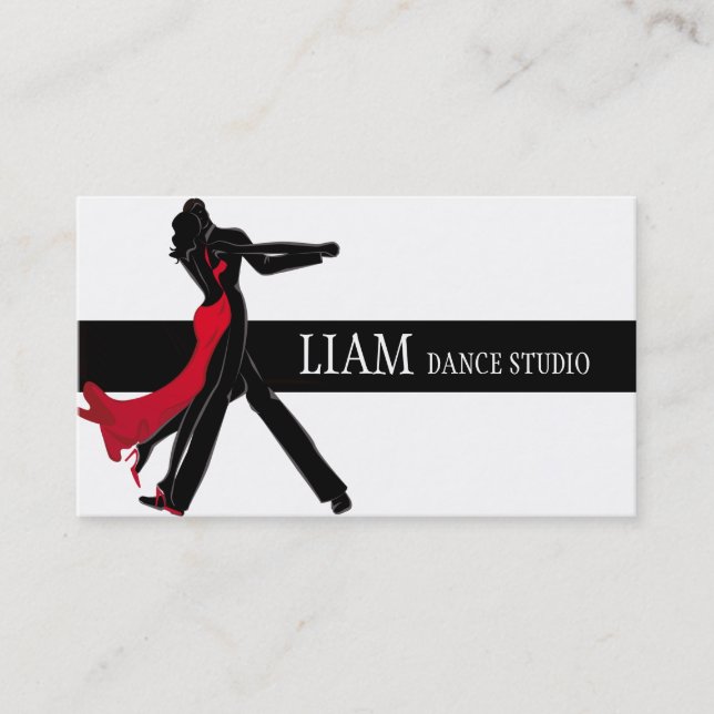 Carte De Visite Professeur de Danse Professionnel, Cours, Studio (Devant)