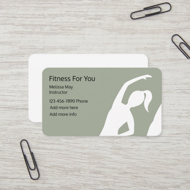 Carte De Visite Professeur de fitness (Devant/Arrière en situation)