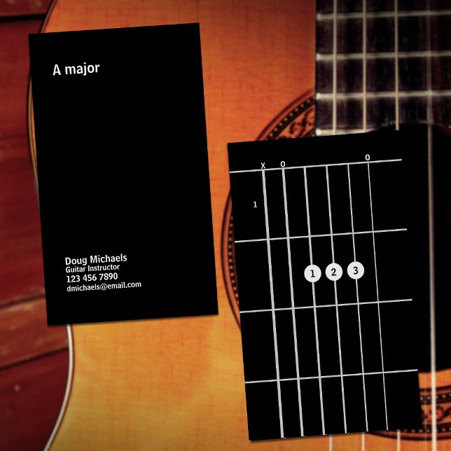 Carte De Visite Professeur de Guitare La Majeur (Créateur téléchargé)