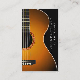 Carte De Visite Professeur de guitare minimaliste moderne chic