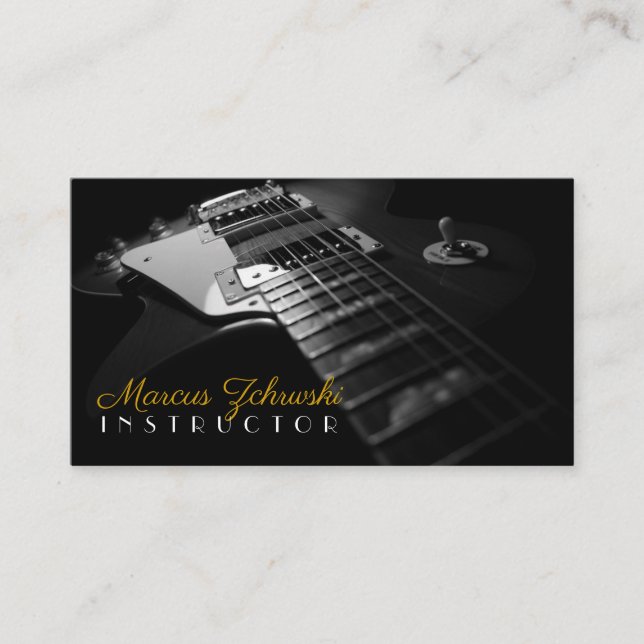 Carte De Visite Professeur de Guitare, Musique, Instruments (Devant)