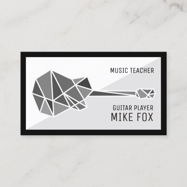 Carte De Visite Professeur de guitare, Professionnel (Devant)