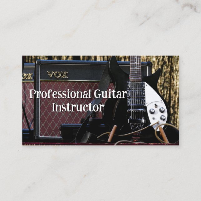 Carte De Visite Professeur de Guitare Professionnel (Devant)