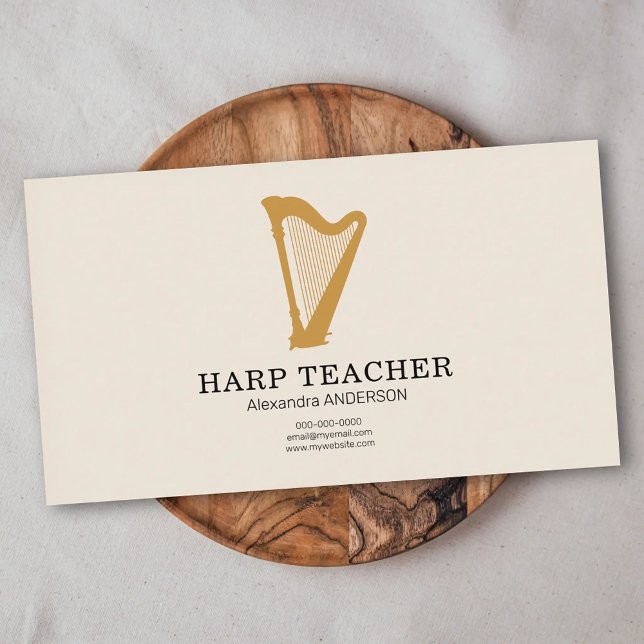 Carte De Visite Professeur de harpe (Harp Teacher Business Card)