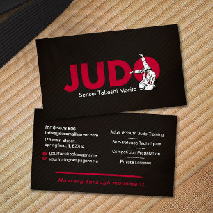 Carte De Visite Professeur de judo - Kanji et Judoka