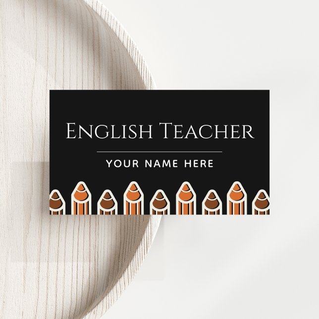 Carte De Visite Professeur de langue Anglais Instructeur Professio (Créateur téléchargé)