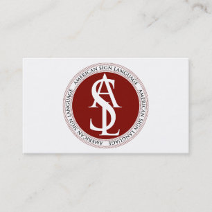 Carte De Visite Professeur de langue des signes américaine
