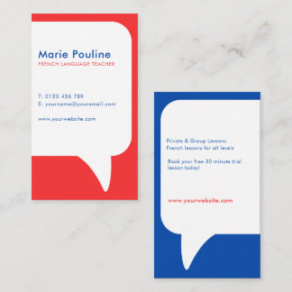 Carte De Visite Professeur de langue française