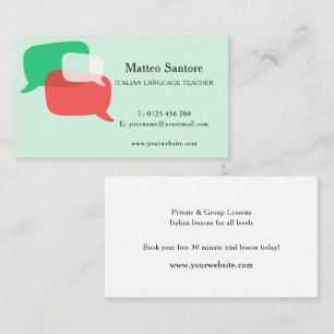 Carte De Visite Professeur de langue italienne