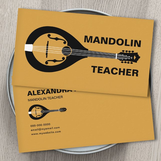 Carte De Visite Professeur de mandoline (Mandolin Teacher Business Card)