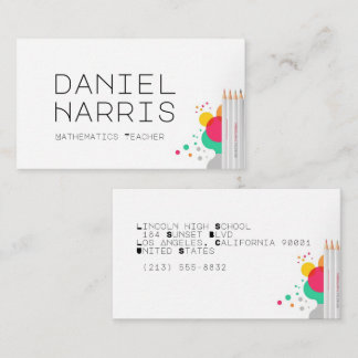 Carte De Visite Professeur de mathématiques minimaliste moderne pr