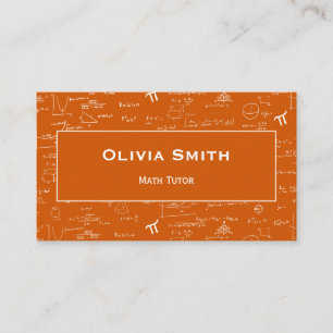Carte De Visite Professeur de mathématiques orange formule