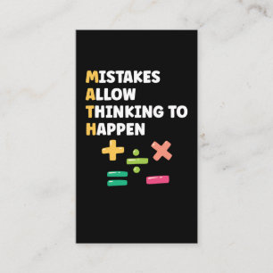 Carte De Visite Professeur de mathématiques Préscolaire Mathématic