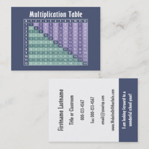 Carte De Visite Professeur De Mathématiques Retour À L'École Coord