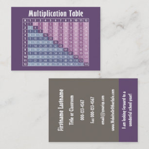 Carte De Visite Professeur De Mathématiques Retour À L'École Coord