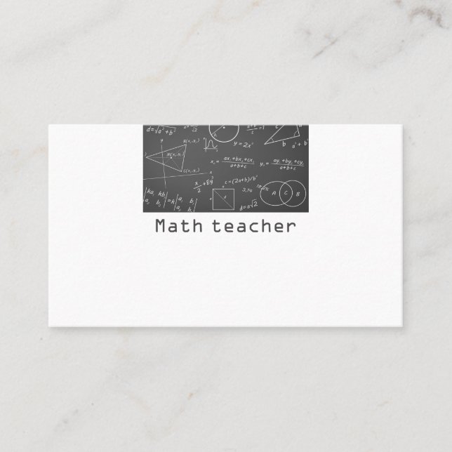 Carte De Visite Professeur de mathématiques tableau noir de mathém (Devant)