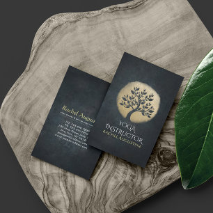 Carte De Visite Professeur de méditation de studio de yoga Arbre n