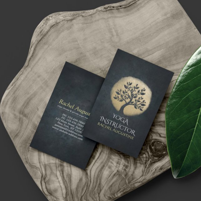 Carte De Visite Professeur de méditation de studio de yoga Arbre n (Créateur téléchargé)