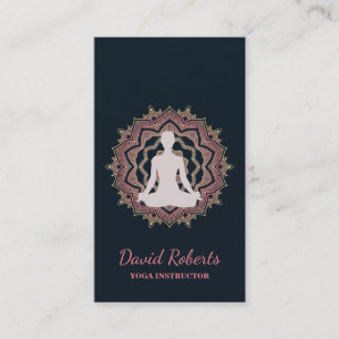 Carte De Visite Professeur de méditation Yoga Lotus Mandala