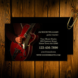 Carte De Visite Professeur de musique à la guitare Guitariste
