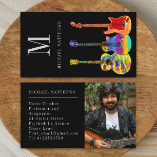Carte De Visite Professeur de Musique à la Guitare Musicien Profes