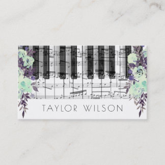 Carte De Visite professeur de musique aqua-fleurs