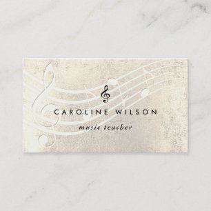 Carte De Visite professeur de musique black treble clef sur la mél