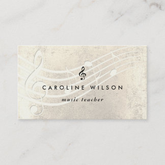 Carte De Visite professeur de musique black treble clef sur la mél