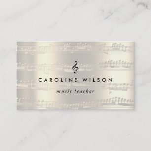 Carte De Visite professeur de musique black treize clef sur faux m