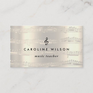 Carte De Visite professeur de musique black treize clef sur faux m
