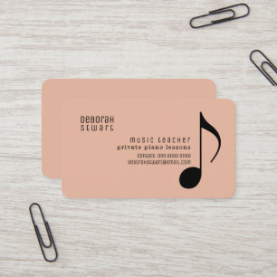 Carte De Visite Professeur de musique Cours particuliers bohème ro