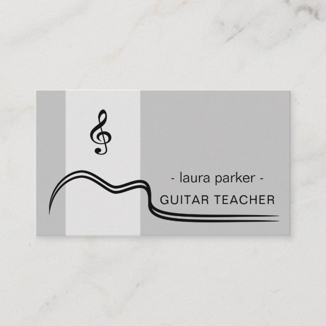 Carte De Visite Professeur de musique de guitare avec minimalisme  (Devant)