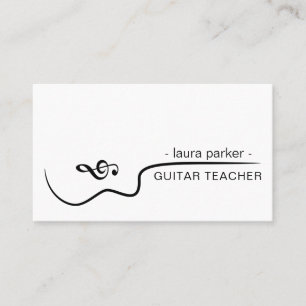 Carte De Visite Professeur de musique de guitare avec musicien aco