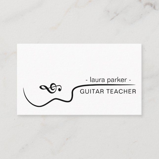 Carte De Visite Professeur de musique de guitare avec musicien aco (Devant)
