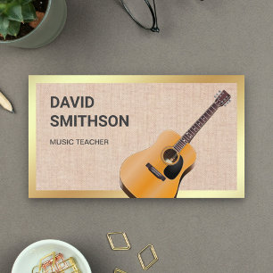 Carte De Visite Professeur de Musique de Guitare Classique Toile d