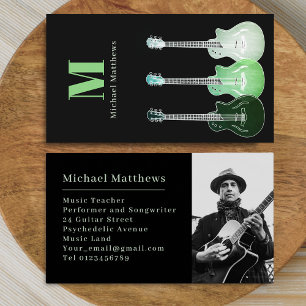 Carte De Visite Professeur de Musique de Guitare Musicien Photo Pe