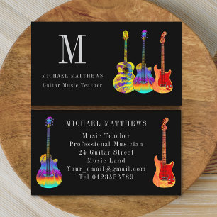 Carte De Visite Professeur de Musique de Guitare Musicien Professi