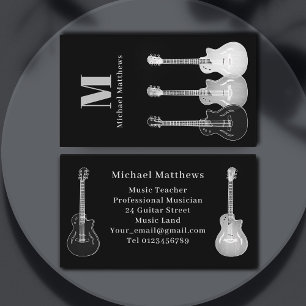 Carte De Visite Professeur de musique de guitare professionnelle