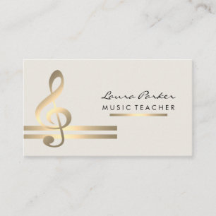 Carte De Visite Professeur de musique de musicien avec les notes