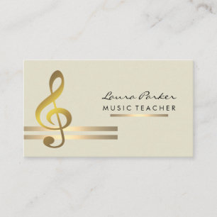 Carte De Visite Professeur de musique de musicien avec les notes