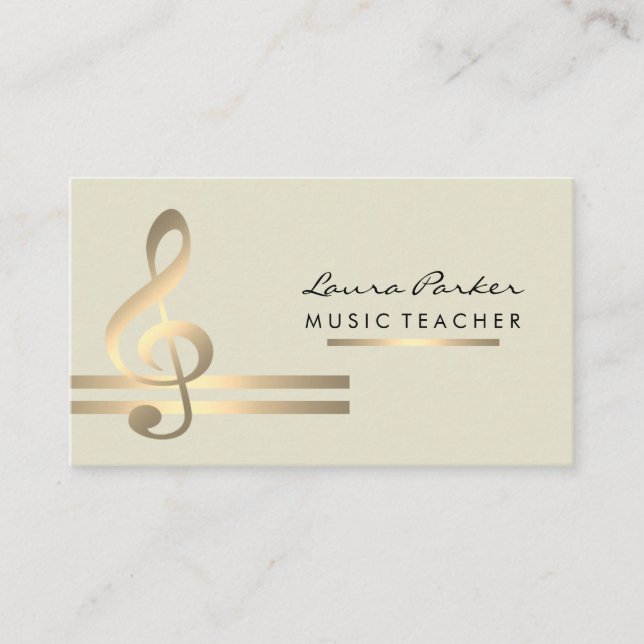 Carte De Visite Professeur de musique de musicien avec les notes (Devant)