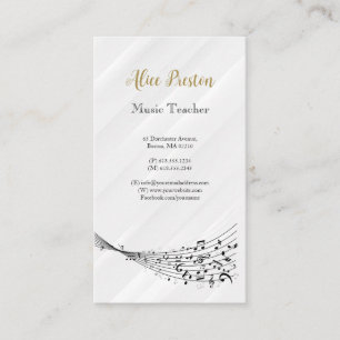 Carte De Visite Professeur de Musique de Piano Unique