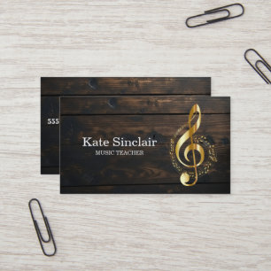 Carte De Visite Professeur de musique élégant Piano Touches Musica