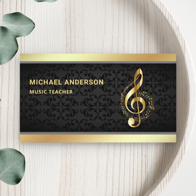 Carte De Visite Professeur de musique en clé de note de musique en (Créateur téléchargé)