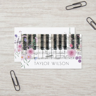 Carte De Visite professeur de musique fleur sauvage