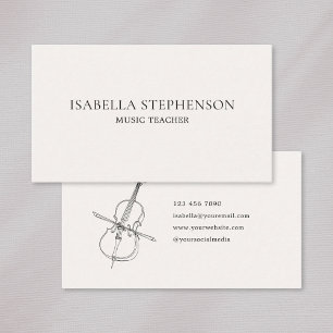 Carte De Visite Professeur de Musique Minimaliste Moderne